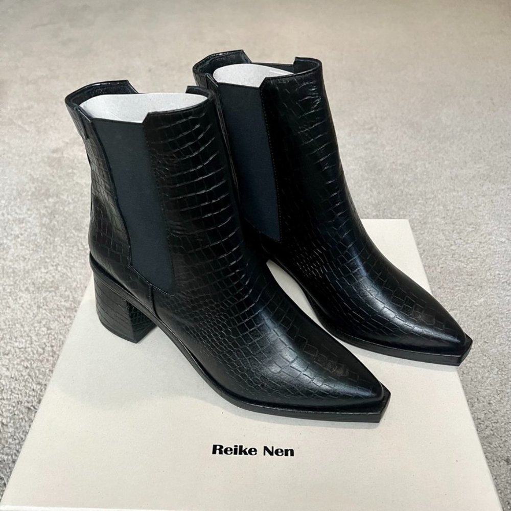 NWT Reike Nen Chelsea Ankle Boot Croc-Effect